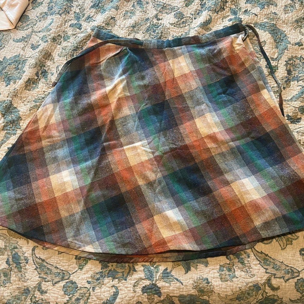 Vintage Plaid Wrap Skirt